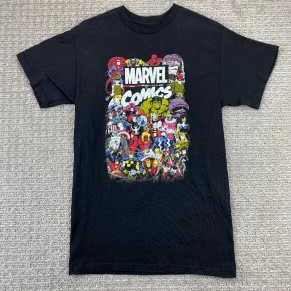 Marvel Comics Shirt Women Medium M Black Graphic Print T-Shirt MARVEL Characters - Picture 1 of 7